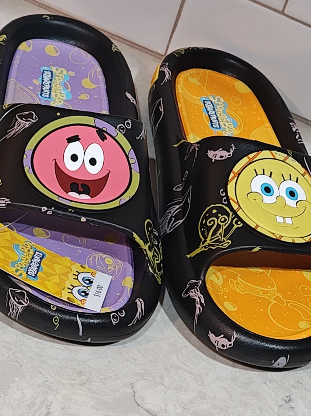 NWT SpongeBob Squarepants & Patrick Slides Slip On Flip Flops Mens Ground Up 13